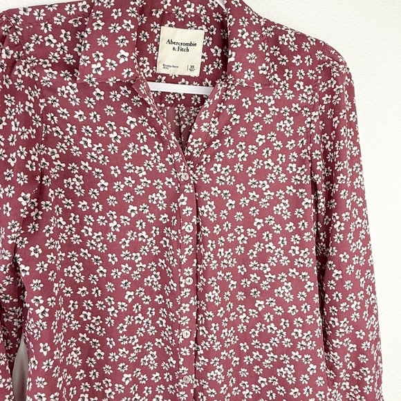 Abercrombie Fitch Womens Floral Print Long Sleeve Button Down Shirt XS - Picture 2 of 9